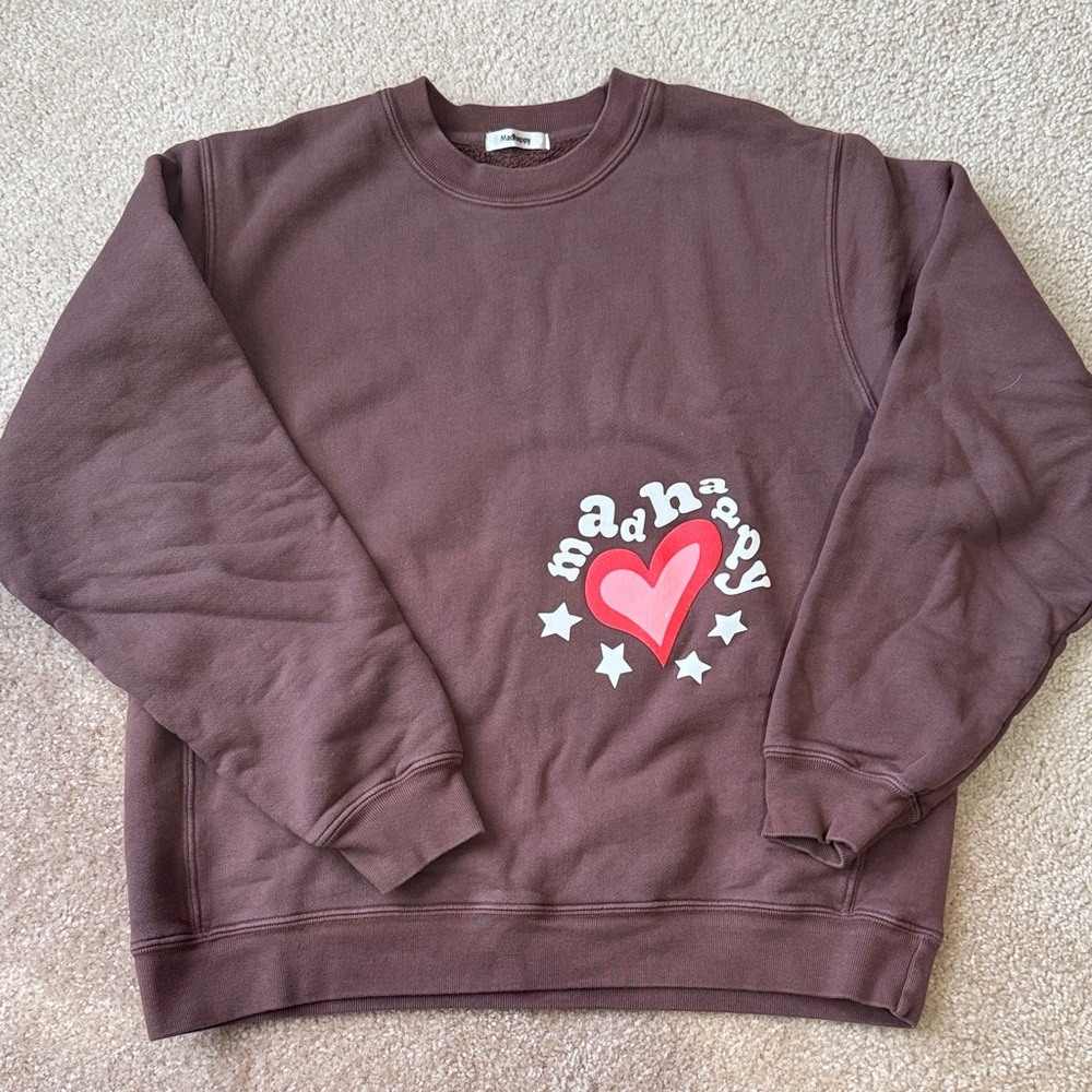 Madhappy Chocolate Crewneck with Heart Motif